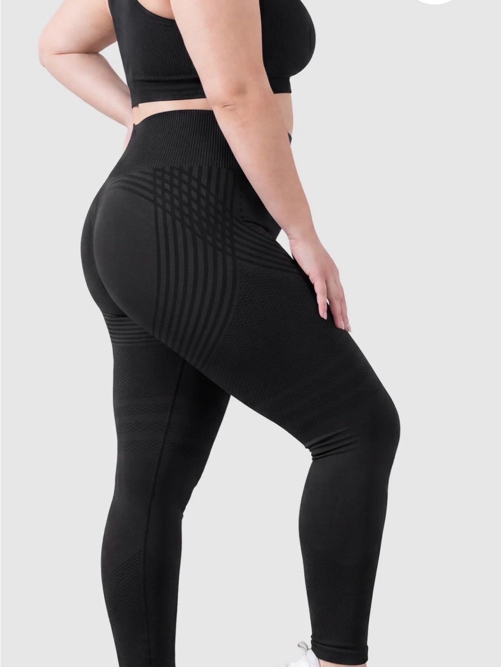 IONIX Seamless High-Rise Sculpting COMPRESSION Leggings - Black 3XL